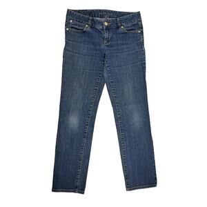 Vtg Michael Kors Jeans Womens 8 Mid Rise Straight Leg Gold Metal Label Rivets